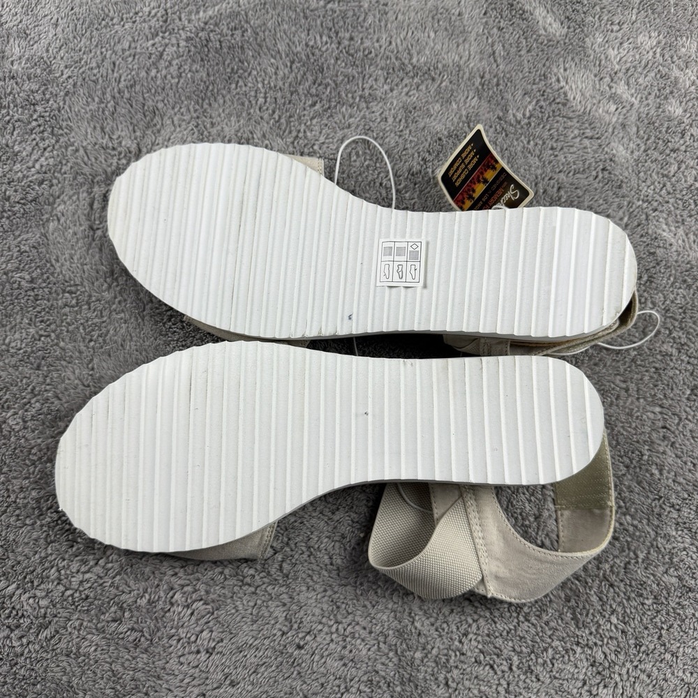 Skechers Memory Foam Womens 10 White‎ Strap Low Wedge Sandals - Picture 9 of 13